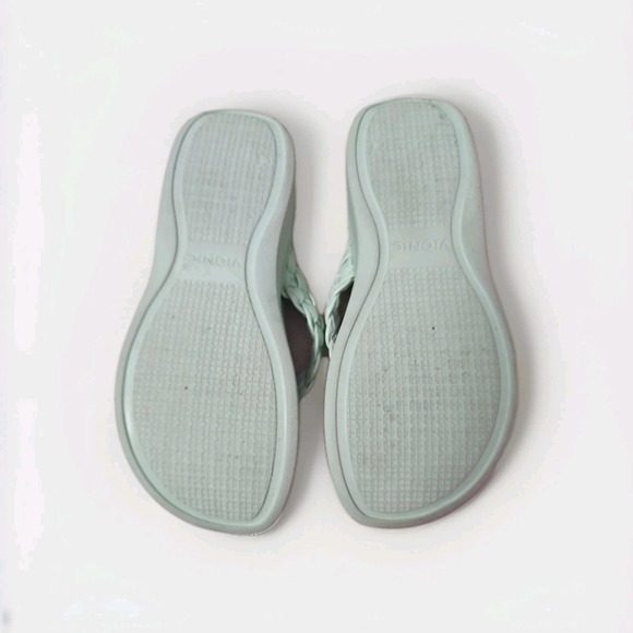Vionic Kenji Platform Thong Sandals‎ Womens 6.5 Braided Leather Mint Green #274 - Picture 7 of 8
